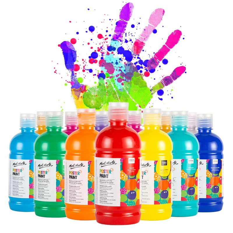[Hỏa Tốc HCM] Màu Nước Poster Paint Mont Marte 500ml (Chai lẻ) FULL MÀU