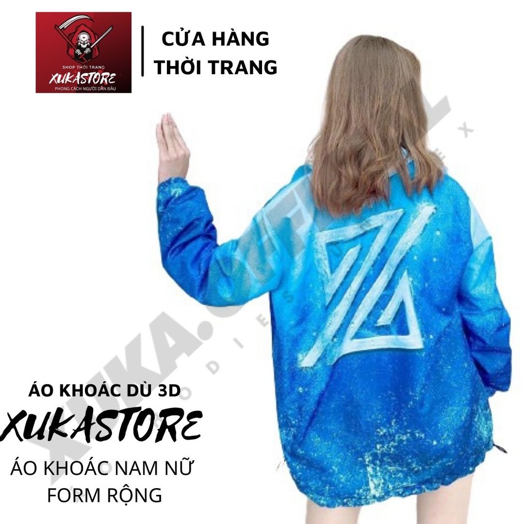 Áo khoác dù Loang Màu unisex dành cho nam nữ in Z, jacket form rộng vãi mero XUKA SHOP