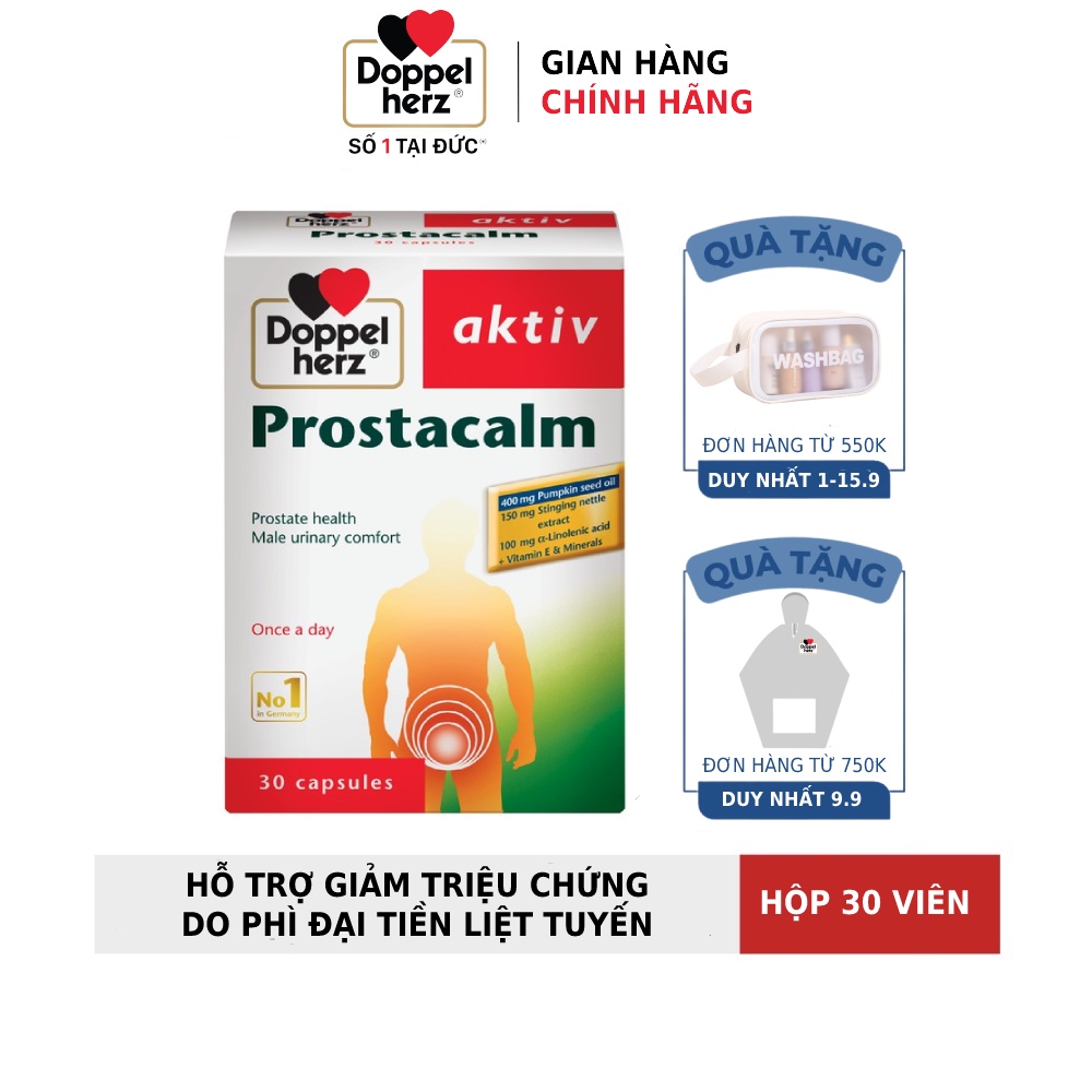Viên uống cho người phì đại tiền liệt tuyến Doppelherz Aktiv Prostacalm (Hộp 30 viên)