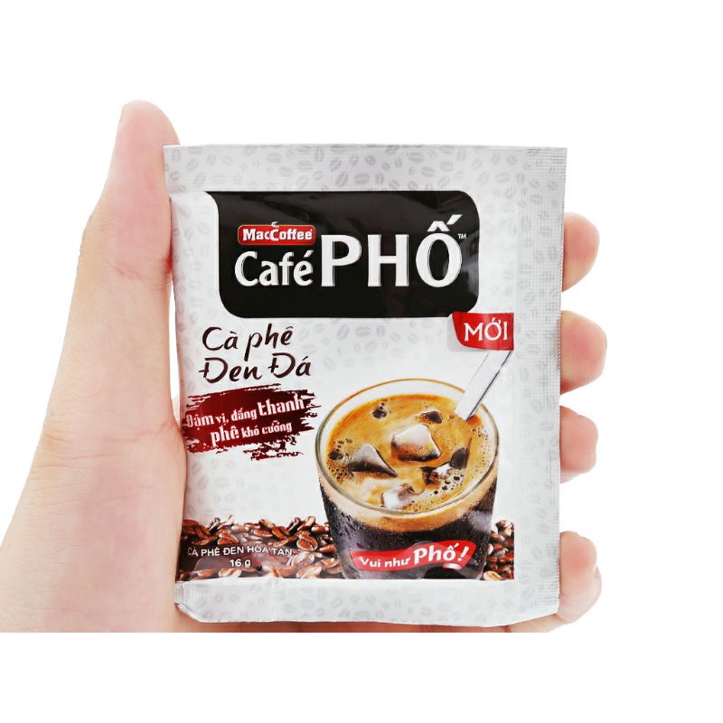 Cà Phê Phố Đen Đá Bịch 35 Gói 560g - Chính Hãng Mac Coffee