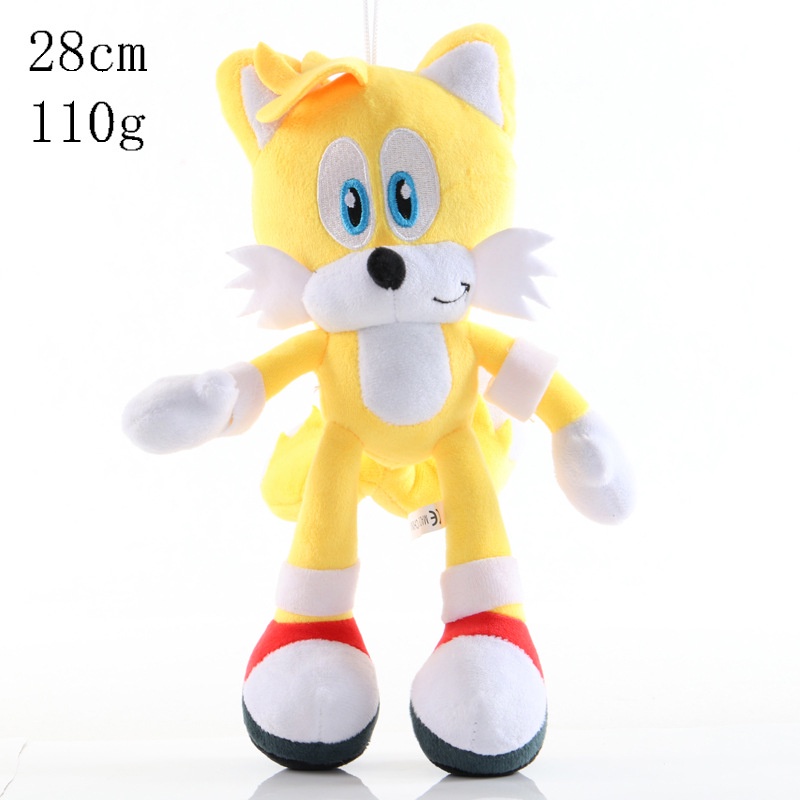 Thú Nhồi Bông Hình Con Chuột Sonic Màu Đen Xanh Dương Mềm 30cm Làm Quà Tặng Cho Bé