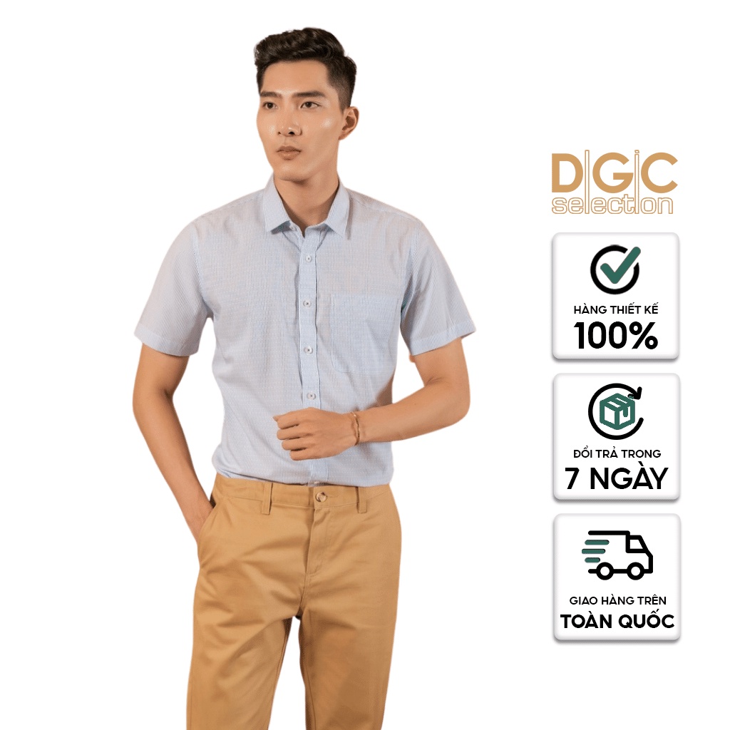 Áo Sơ Mi Nam Công Sở Ngắn Tay Trẻ Trung Kẻ Caro DGCs - SASN1927M