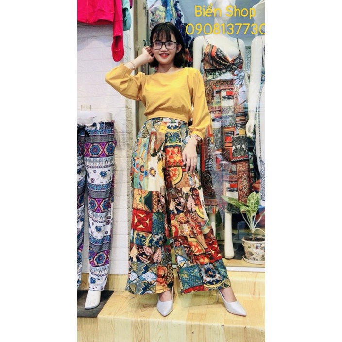 Quần lụa ống suông