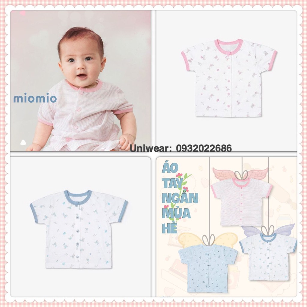 Áo cộc tay cài giữa cotton Miomio