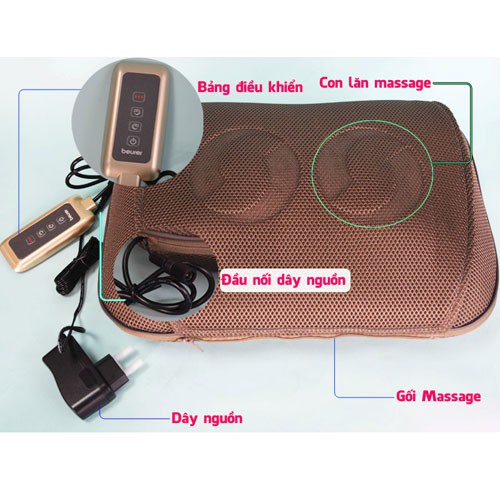 Gối massage có đèn hồng ngoại Beurer MG147 - Tặng nhiệt kế