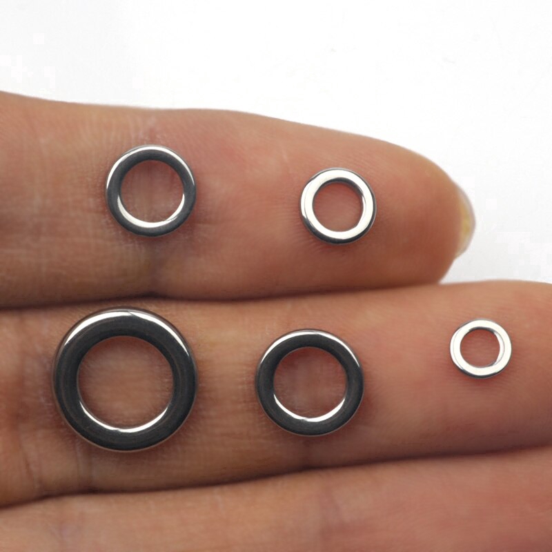 Set 50 Khuyên Nối Mồi Câu Cá 5-12mm Bằng Thép Không Gỉ 304