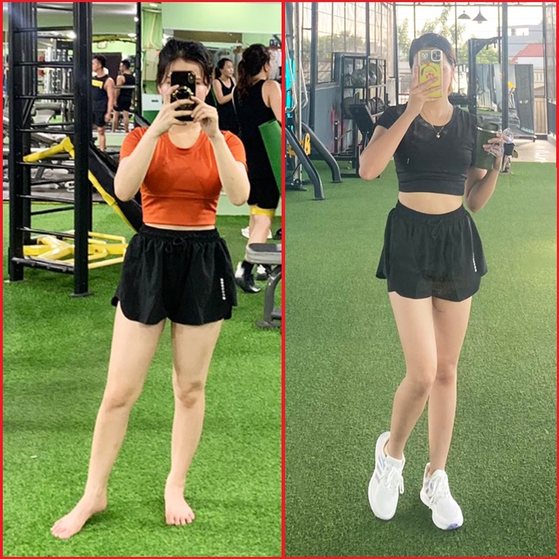 Bộ tập gym nữ,bộ đồ bơi nữ, đồ tập gym yoga aerobic nữ chất đẹp áo ngắn tay kết hợp quần đùi 2 lớp có kèm mút ngực