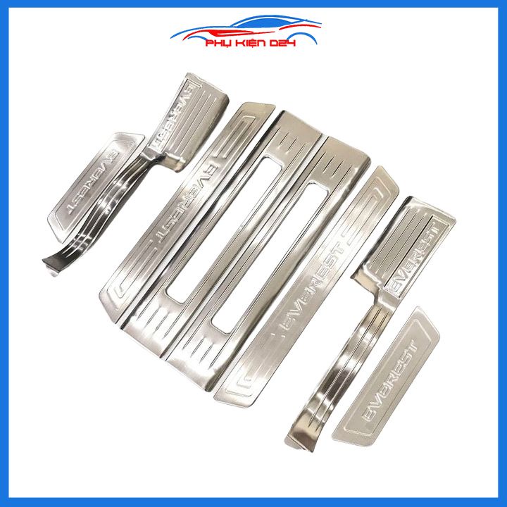 Bộ ốp bậc cửa trong ngoài nẹp bước chân Everest 2017-2018-2019-2020-2021-2022 Inox chống trầy trang trí xe