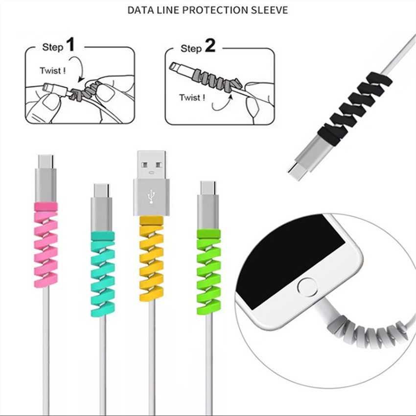 Phụ Kiện Bảo Vệ Dây Cáp Sạc Điện Thoại Bằng Silicon Tiện Dụng Và Bền