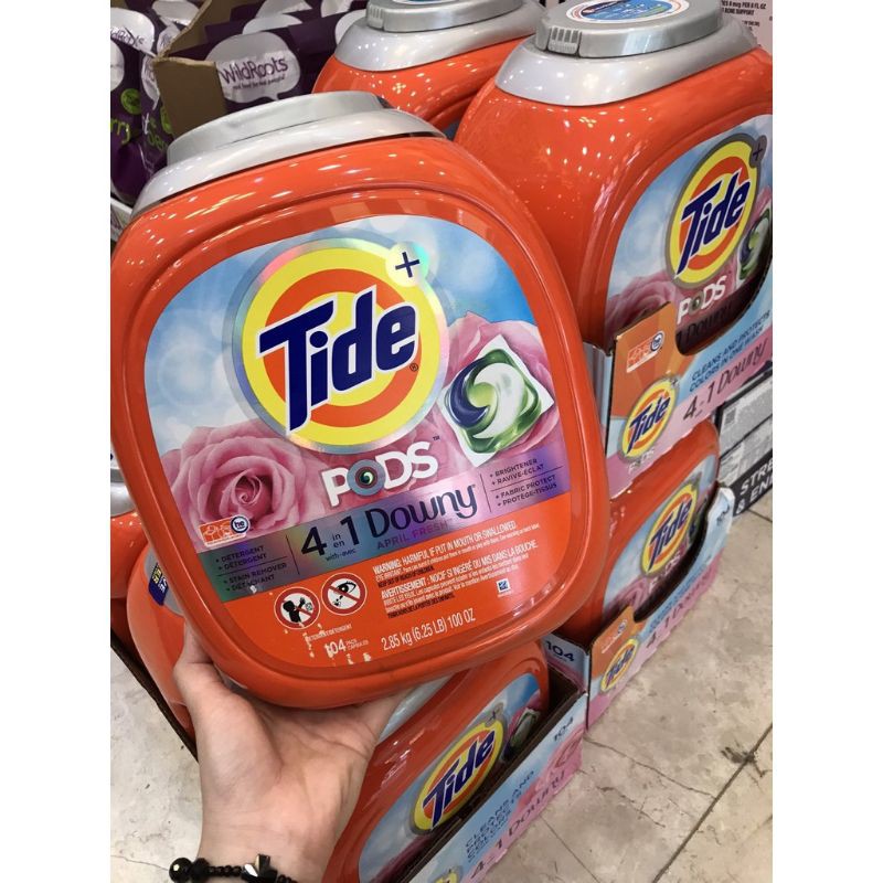 Viên giặt Tide pods 104 viên của Mỹ - hương hoa
