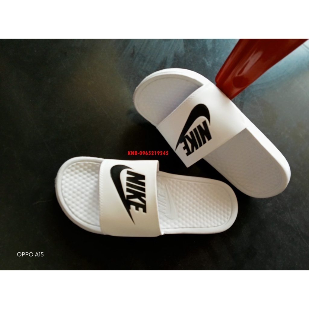 Dép nike nam nữ, dép quai ngang nam nữ unisex nike benassi cartoon ❤️FREESHIP + Hộp❤️ màu trắng logo đen