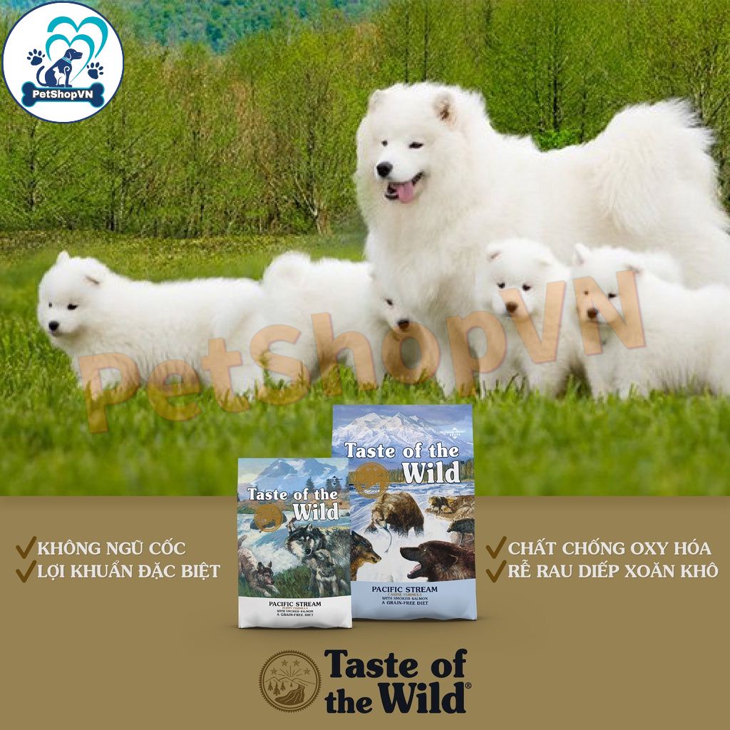 Thức Ăn Cho Chó Trưởng Thành Hạt TASTE OF THE WILD PACIFIC STREAM Vị Cá Hồi Xông Khói
