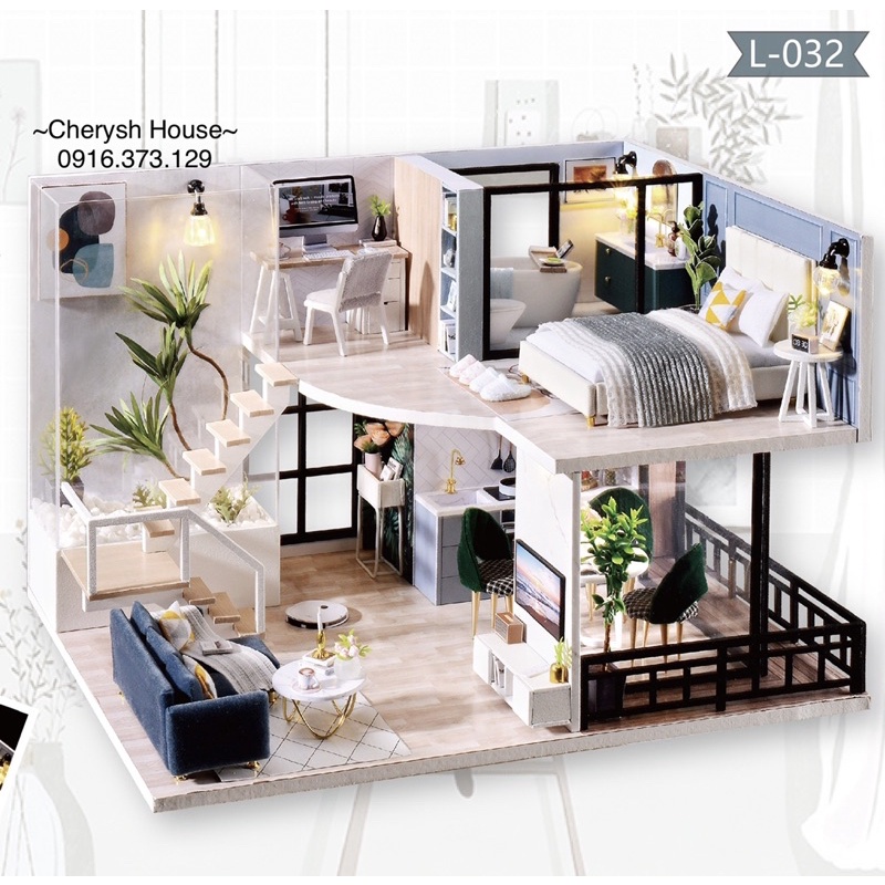 Mô hình nhà gỗ lắp ghép DIY / Mã: L032