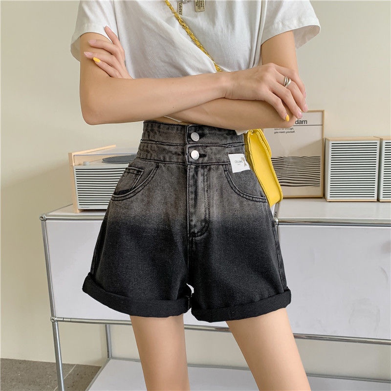 Quần Short Denim Lưng Cao Dáng Rộng Phong Cách Hàn Quốc Thời Trang Mùa Hè Cho Nữ