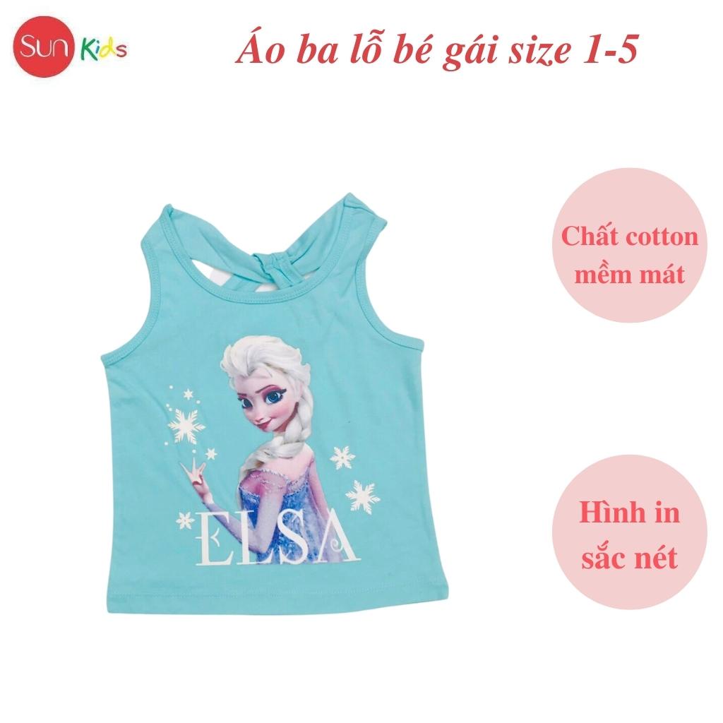 Áo thun bé gái, áo phông bé gái dáng ba lỗ, chất cotton, nhiều màu, size 1-5 - SUNKIDS