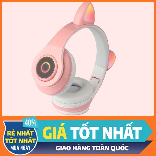 [GIẢM GIÁ CỰC SỐC] Tai Nghe Mèo Bluetooth,Tai Mèo Dễ Thương Có Mic,Âm Bass Mạnh Mẽ Và Dung Lượng Pin Khủng 4000mAh