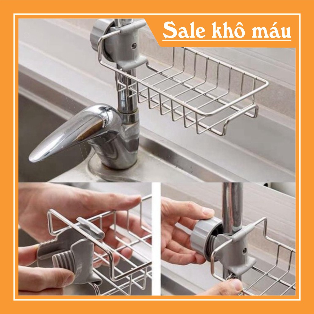 KỆ INOX GẮN VÒI RỬA BÁT CHỈNH NHIỀU TƯ THẾ