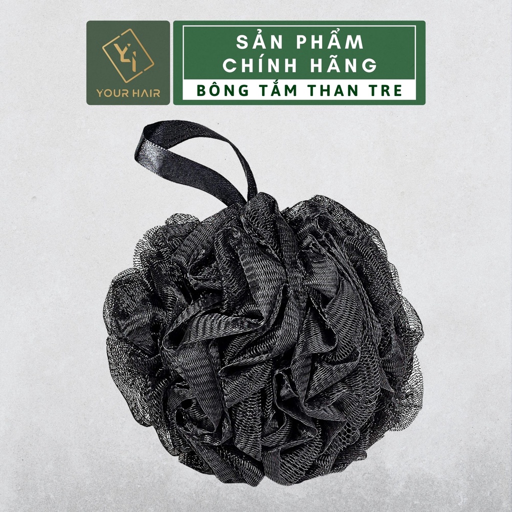 Bông tắm than tre tẩy da chết
