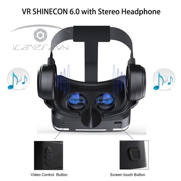 Kính Thực Tế Ảo VR Shinecon Version 6.0 Tặng Kèm Tay Game Bluetooth Chơi Tất Cả Game Vr Và Phim 360