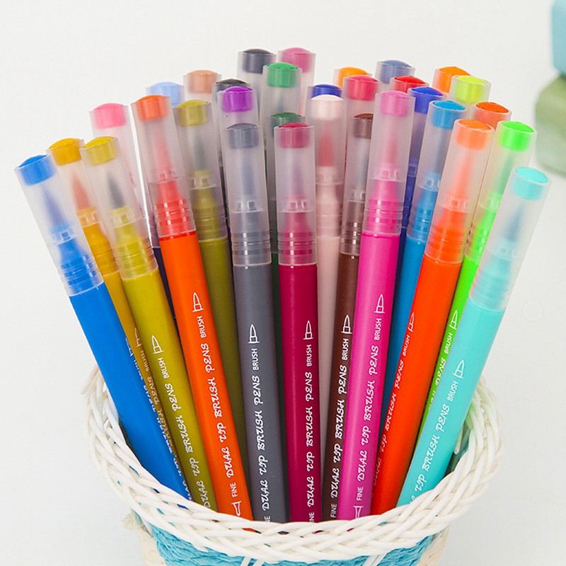 【FS】48 Color Twin Marker Journal Pens Double Tip Head Watercolor Pen #8