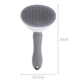 (Dụng cụ chó mèo) Bàn chải lông cho chó mèo, chất liệu silicon, có nút bấm loại bỏ lông sau khi chải tiện lợi.