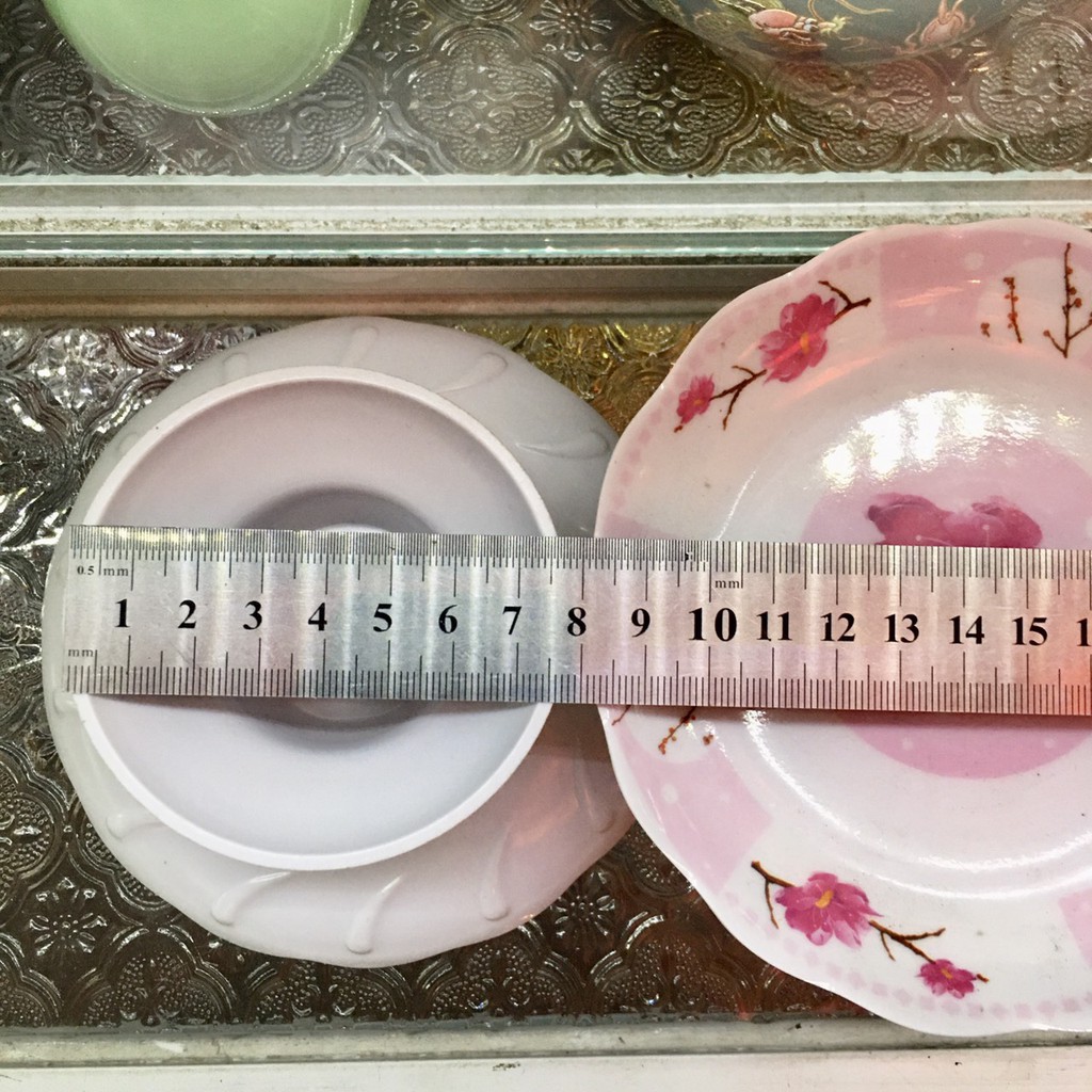 Dĩa trái cây mica Hoa Mẫu đơn15cm, 17cm