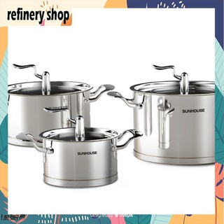 Bộ nồi inox Sunhouse chính hãng, bộ nồi inox 5 đáy cao cấp - SHG2503MSA