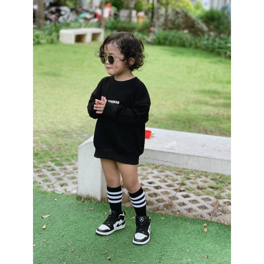 Áo sweater Mikenbear cho bé , áo nỉ cổ tròn trẻ em unisex ,Kid_genZ