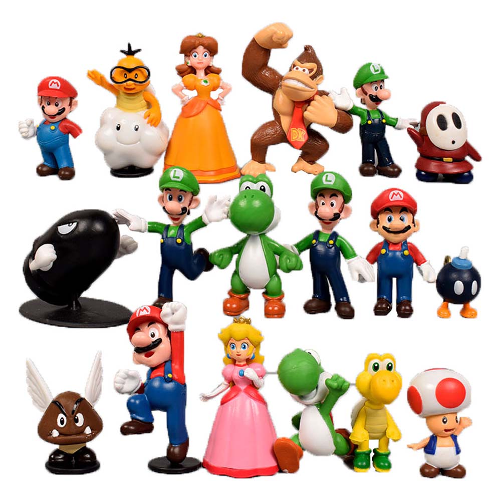 Set 18 Mô Hình Đồ Chơi Nhân Vật Trong Game Mario Xinh Xắn