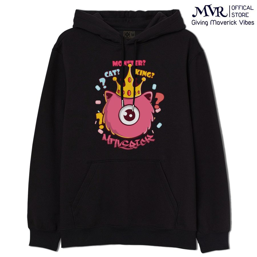 Áo hoodie nam nữ cực cute in hình quỷ hồng 1 mắt dễ thương  vải da cá đen localbrand MVR LITH13082023