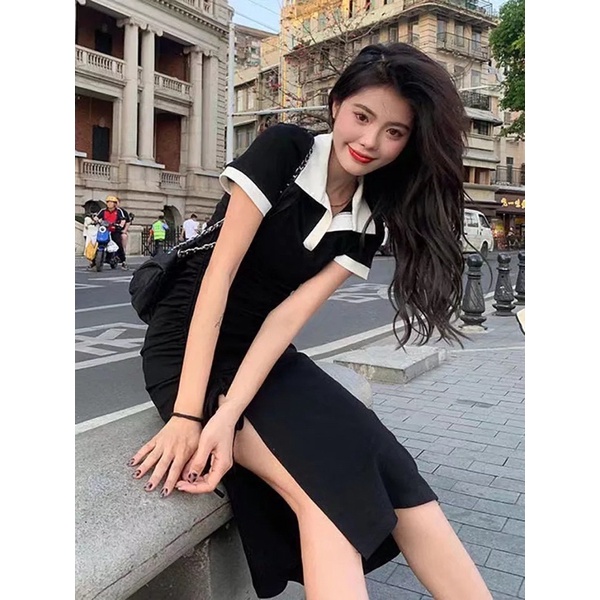 Đầm body đầm ôm thun ôm cổ sơ mi năng động cá tính khoe chân dài xinh xắn (Giá sỉ) Lissa 023