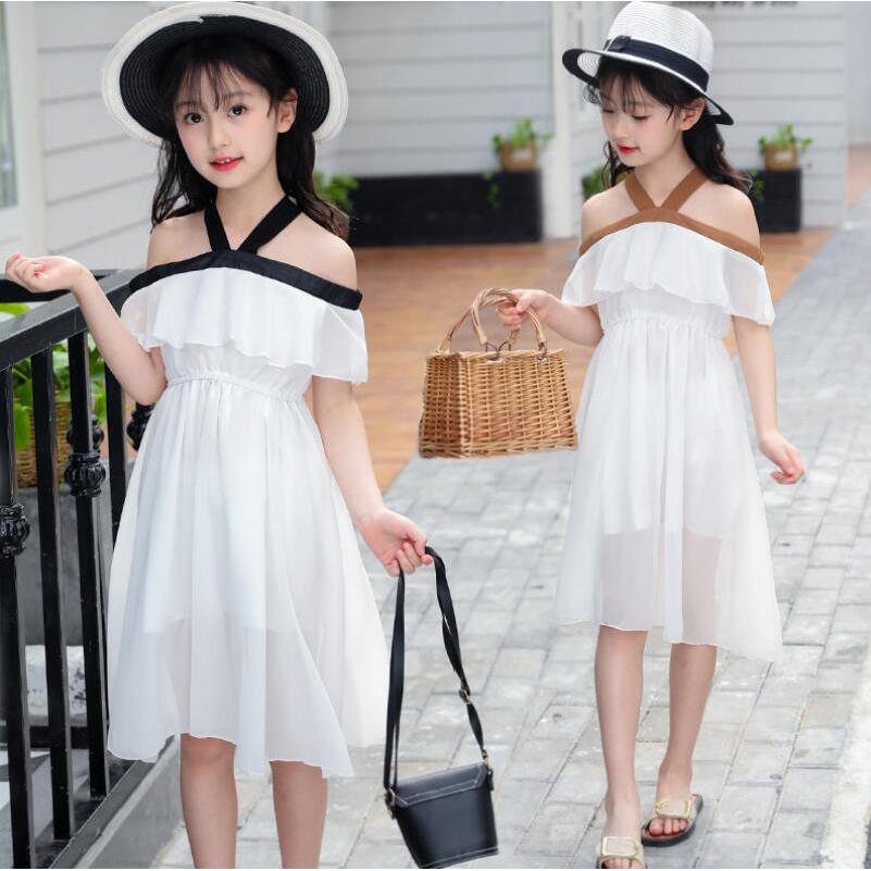 Váy bé gái trễ vai phong cách Hàn Quốc [17-40kg]
