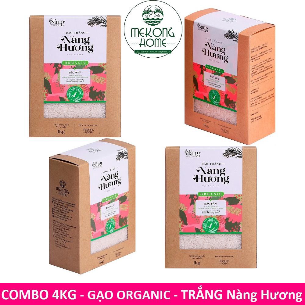 COMBO 4kg - Gạo Hữu Cơ Trắng Nàng Hương - MEKONG HOME - 100% Organic