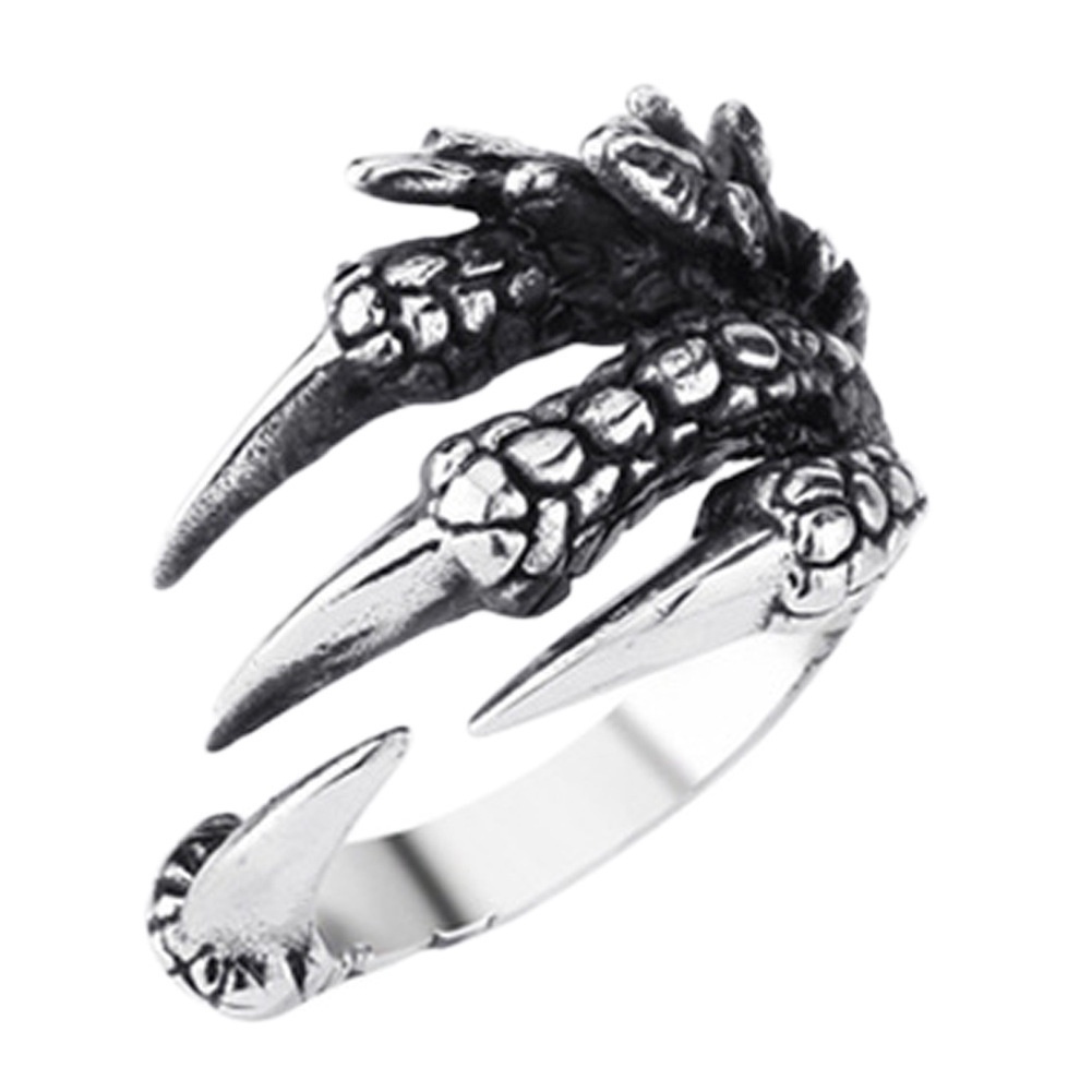 Nhẫn Hở Hình Móng Vuốt Rồng Bằng Thép Không Gỉ Phong Cách Punk Dành Cho Nam