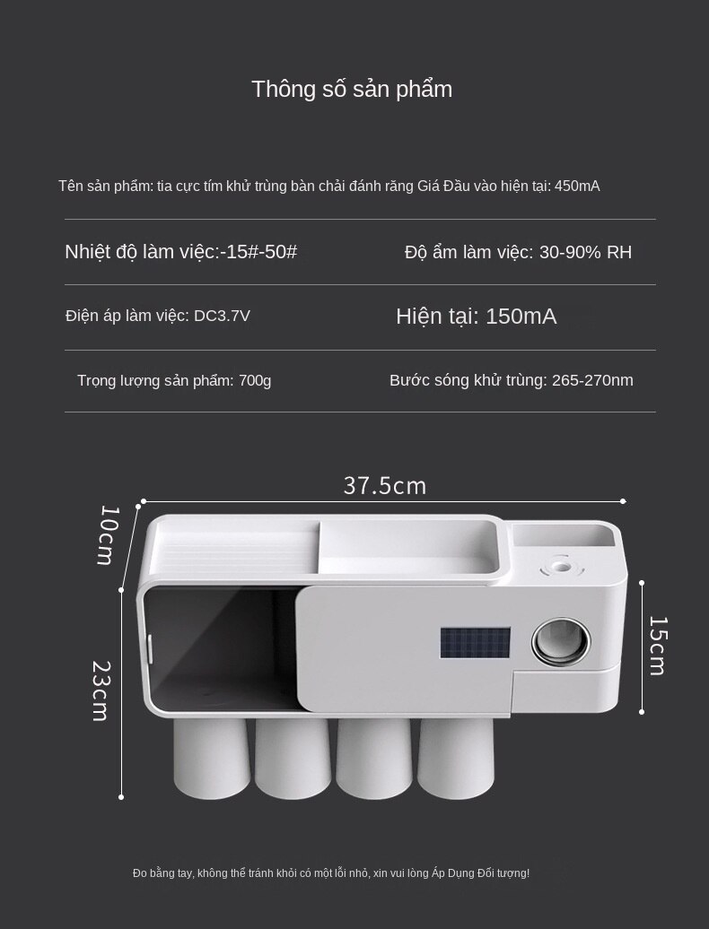 Giá Bàn Chải Đánh Răng Tia Cực Tím Khử Trùng Diệt Khuẩn Đa Năng Miễn Đục Lỗ | BigBuy360 - bigbuy360.vn