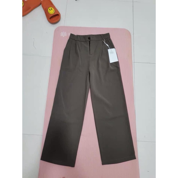 Quần Vải Nâu Tây Size XXS XS Dáng Dài Màu Nâu Tây Siêu Hack Dáng Cho Các Chị Em Nấm