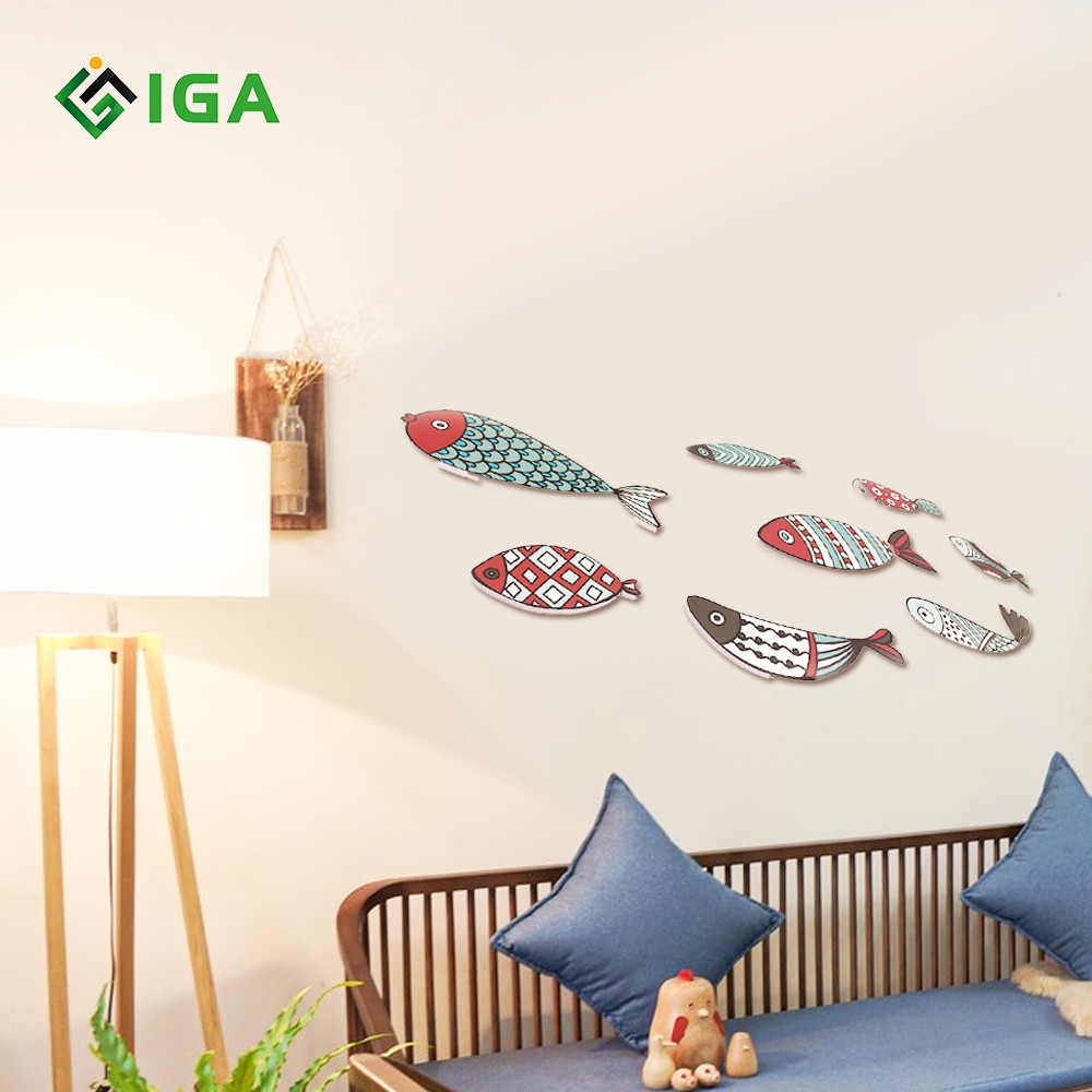 DECOR Cá Họa Tiết Dễ Thương Không Cần Khoan Đục- IG380