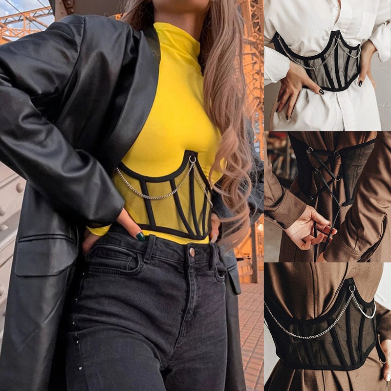 Áo Lưới Bó Sát Tạo Hình Vòng Dây Cá Tính Cho Nữ