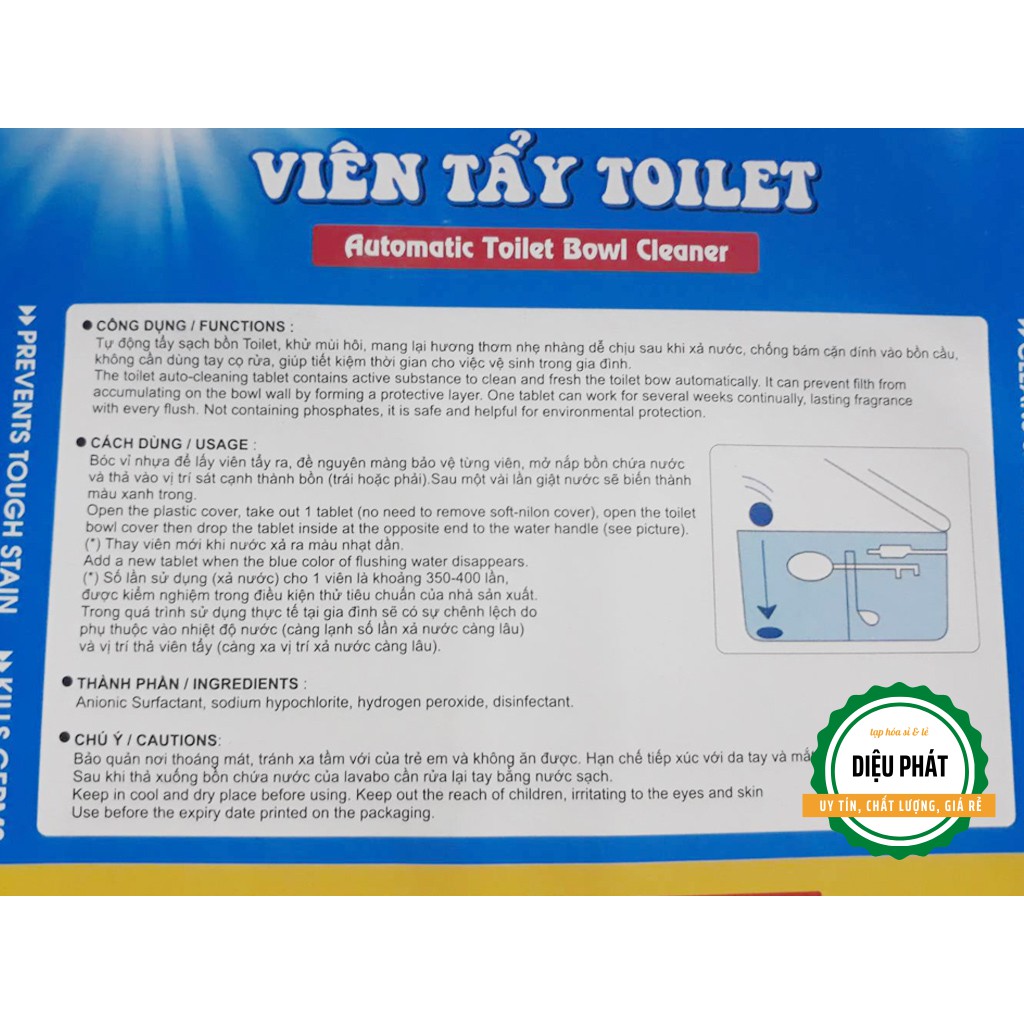 ⚡️ Viên Vệ Sinh Bồn Cầu Hando Khử Sạch Mùi Khó Chịu 6 Viên 330g