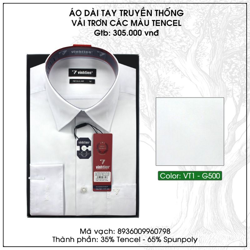 ÁO SƠMI TRẮNG CÔNG SỞ THƯƠNG HIỆU VĨNH TIẾN CAO CẤP
