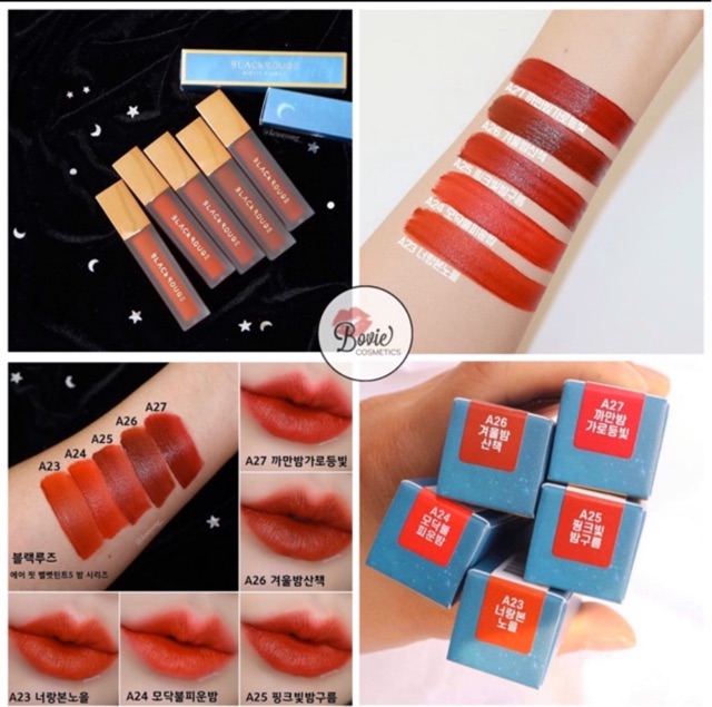 ( Ver 5/ Ver 6/ Ver7) Son kem Black Rouge Air Fit Velvet Lip Tint Version 6 Blueming Garden/ VELVET CROWN A33-A37