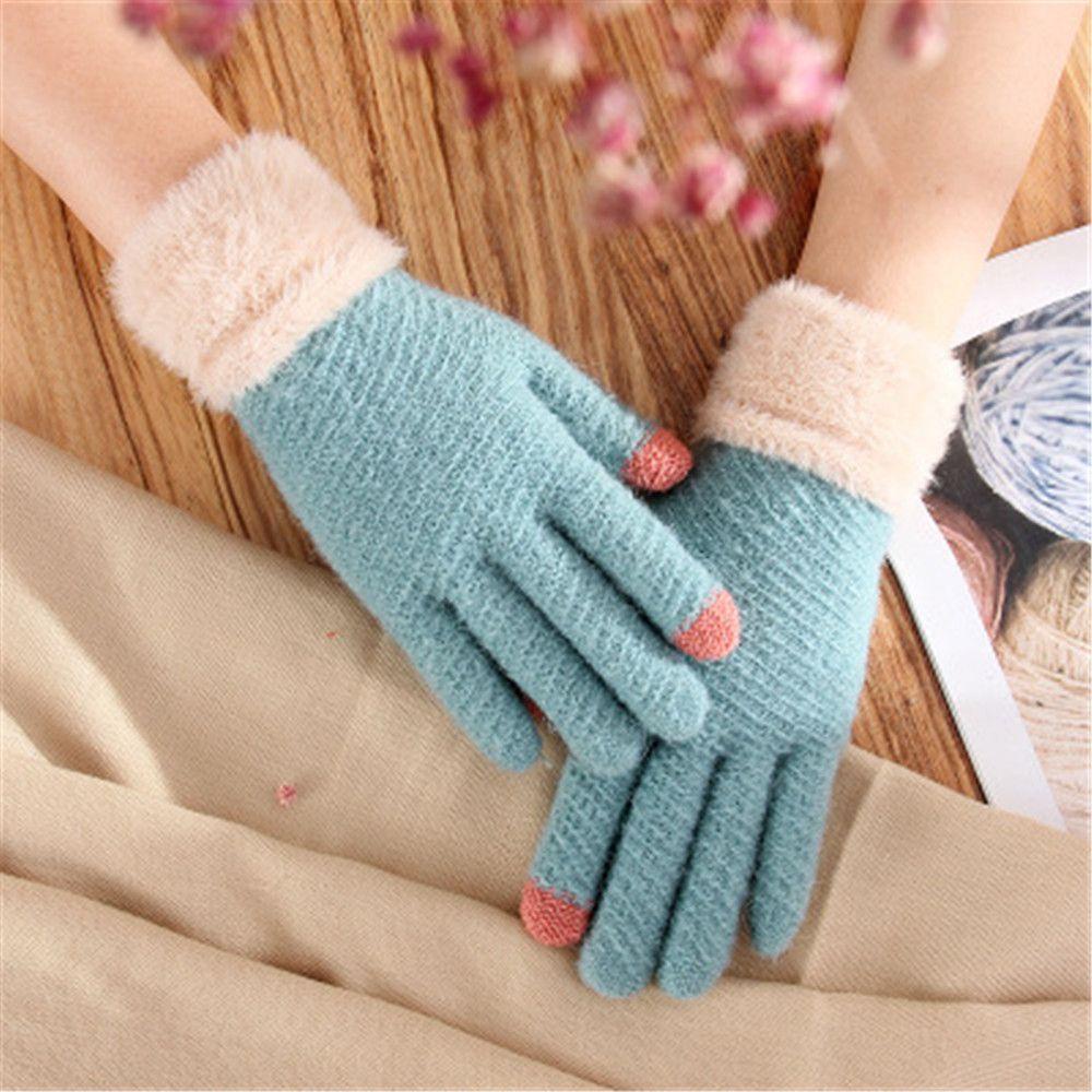 NIUYOU Găng Tay Len Hở Ngón Giữ Ấm Mềm Mại