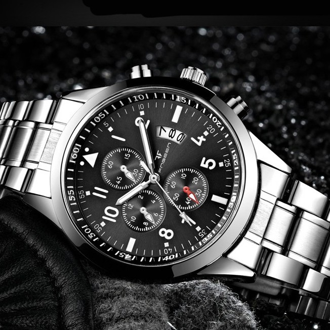 Đồng hồ nam FNGEEN dây thép mạnh mẽ lịch lãm ( Tặng kèm tỳ hưu, tháo mắc đồng hồ, Mã: AF16 ) | BigBuy360 - bigbuy360.vn