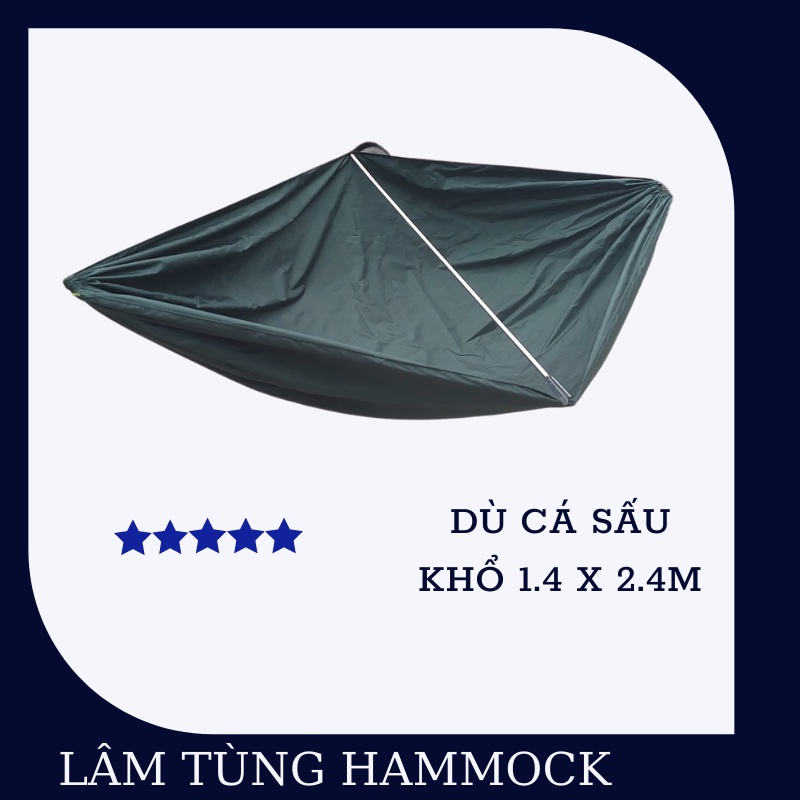 Võng dù 2 lớp  siêu đẹp, FREESHIPhàng dài 2.4m HOẶC 2.2M hiệu EVA CROCODILE