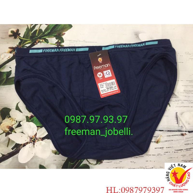 Quần xì nam size bình thường đến size đại Freeman 6040-6050,giá cty 69k-bán 45k,quần sịp cotton lụa[hình thật + video