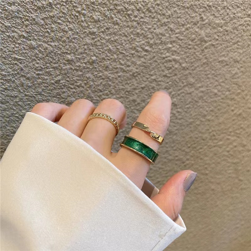 Bộ Nhẫn Đeo Ngón Tay Thiết Kế Dạng Mở Thời Trang Cho Nữ