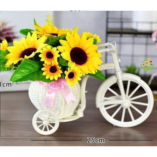 Xe đạp hoa để bàn, trang trí kệ tủ hoa hướng dương cực đẹp XH-01