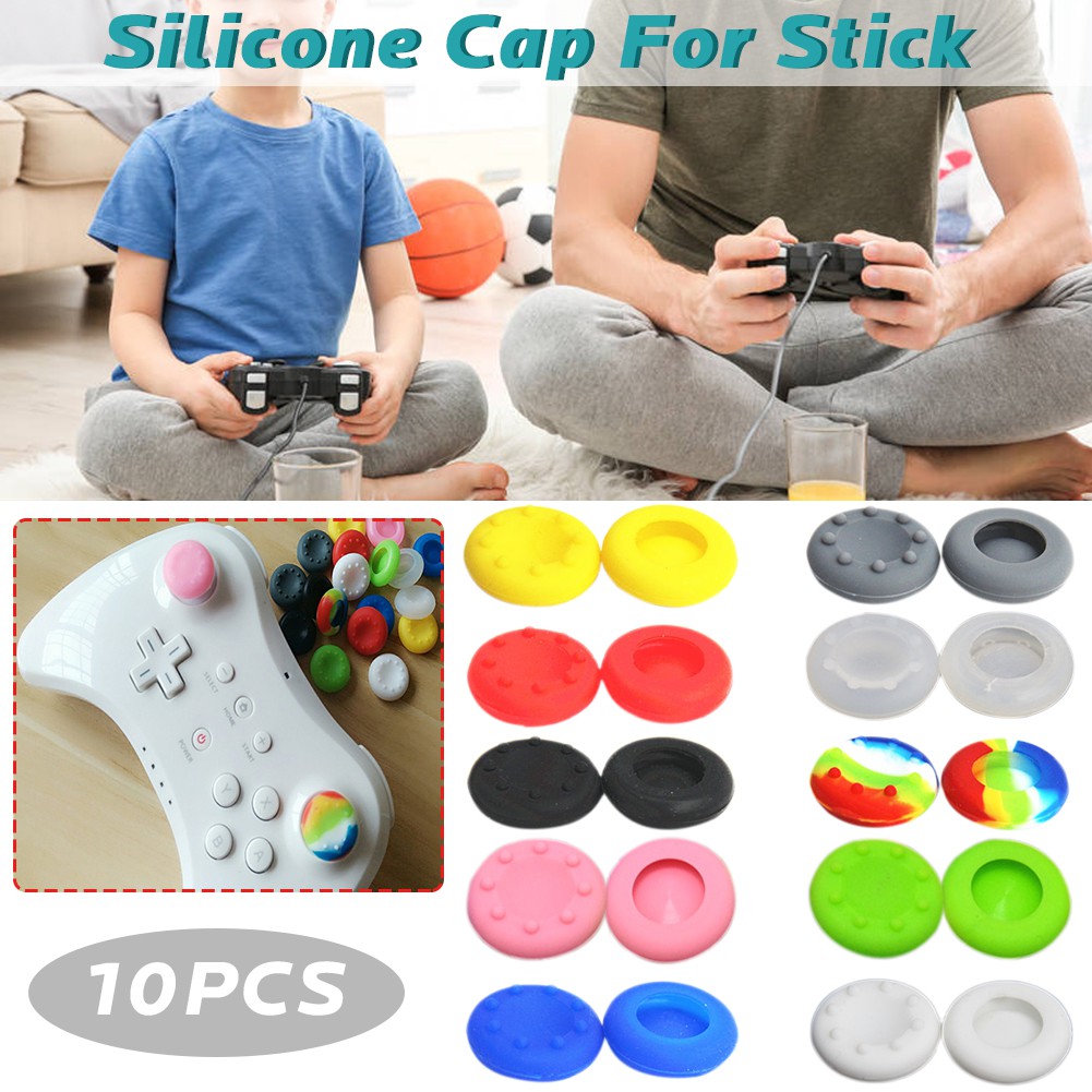 Bộ 10 nút bọc núm điều khiển bằng silicon nhiều màu sắc cho tay cầm chơi game XBOXONE/ 360/ PS4/3