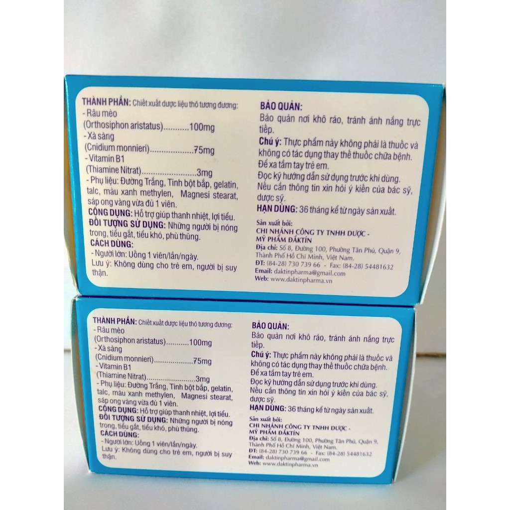 DAKTINMICTIASOL Hộp 100 Viên bao đường giúp thanh nhiệt, lợi tiểu