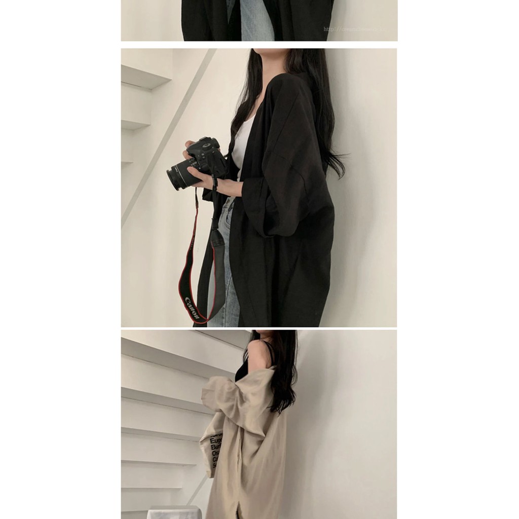 Áo khoác kiểu sơ mi tay dài dáng rộng phong cách Hàn Quốc thời trang dành cho nữ - HÀNG MỚI VỀ | BigBuy360 - bigbuy360.vn